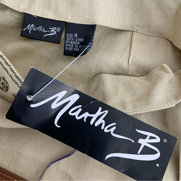 Martha B Size 4 Linen Short Skirt Southwest & Stud Accents Tassel Waist Tie New - Picture 10 of 10